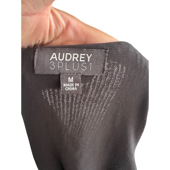 AUDREY 3 PLUS 1 Black Sequin Robe Wrap Dress Size Medium - Picture 9 of 10